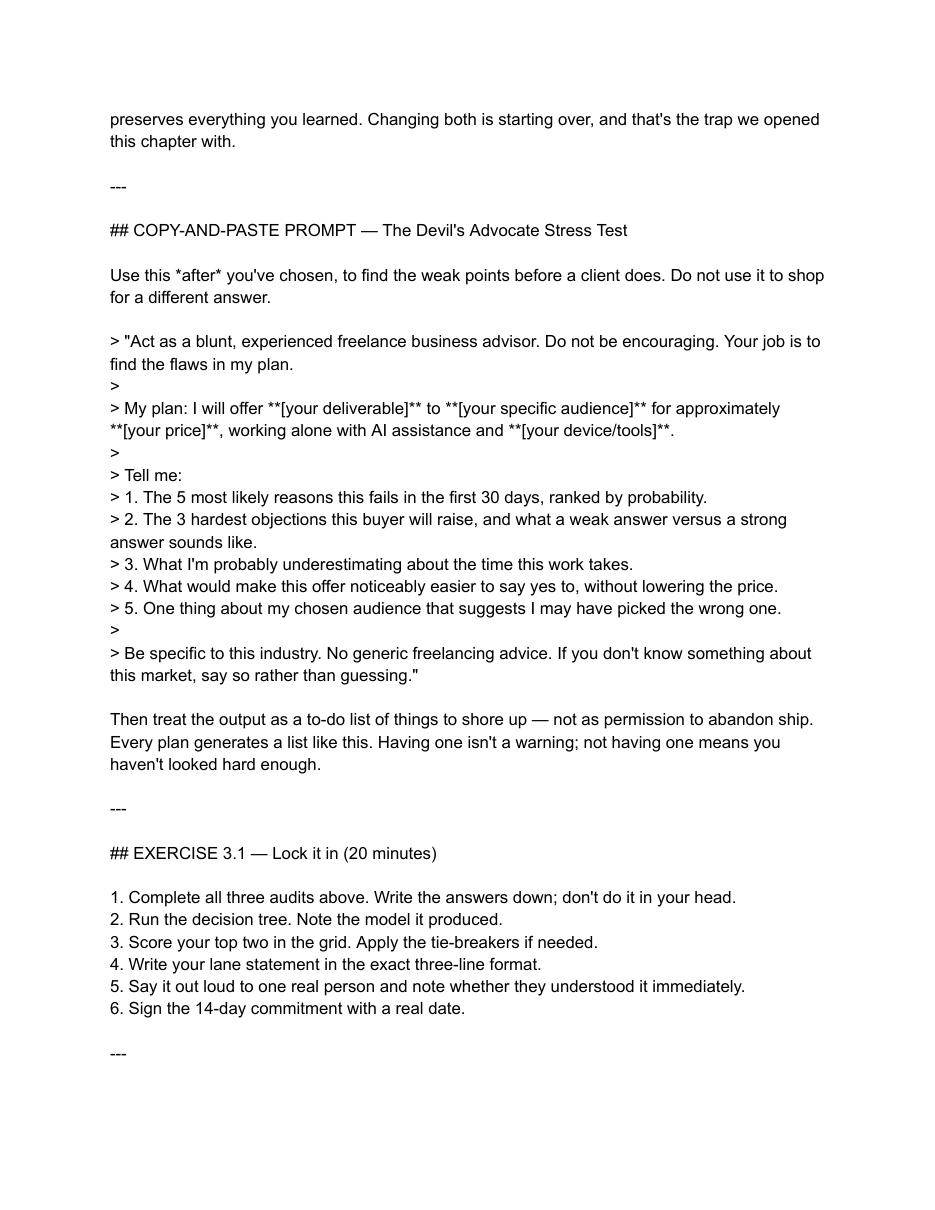 Sample page from Chapter 3 of AI Money Blueprint